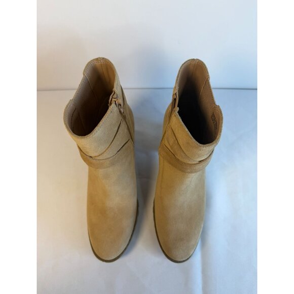 Blondo Tamzin Waterproof Booties Womens Size 5.5M Tan Suede Ankle Boots Casual - Picture 3 of 12